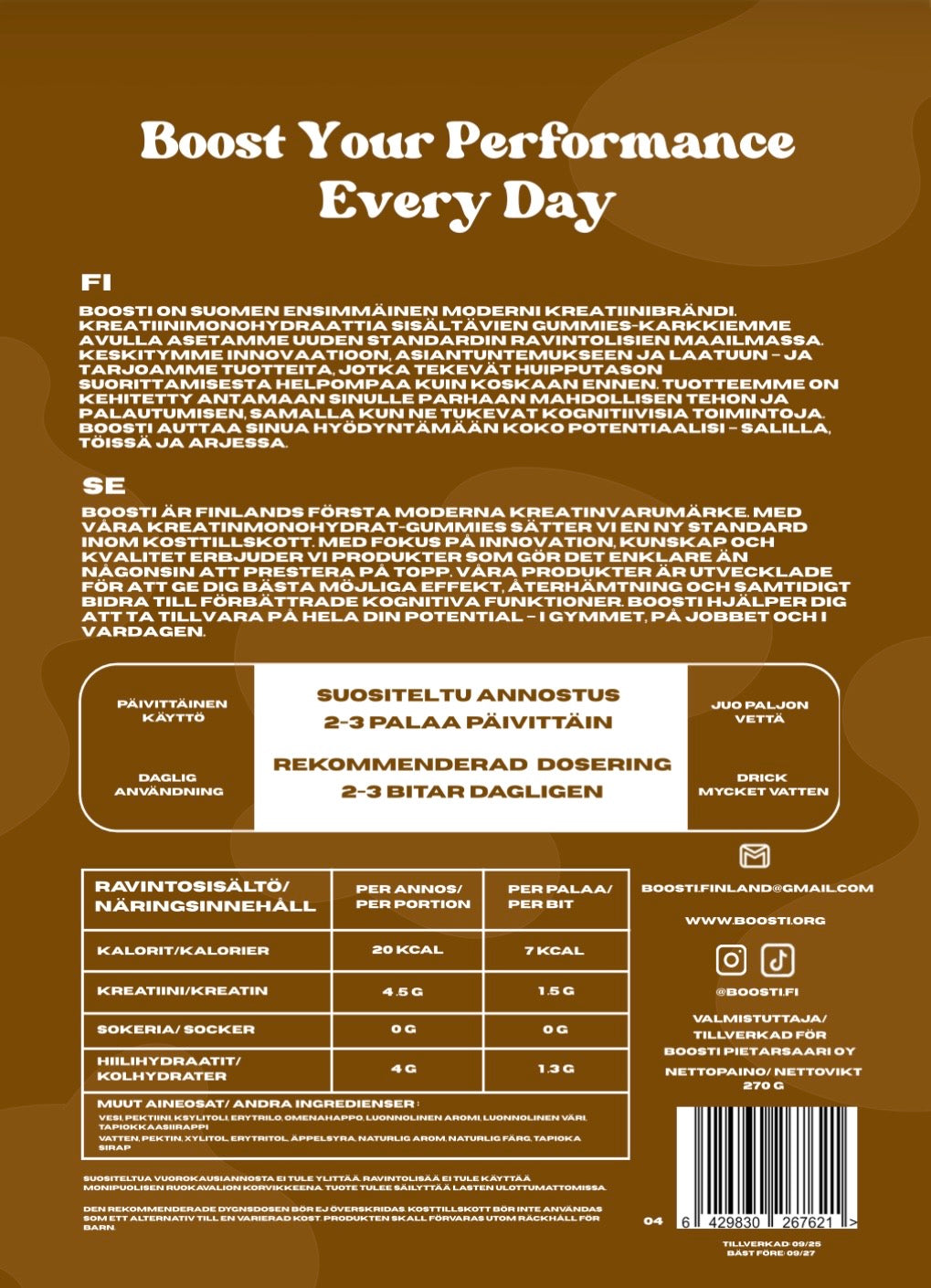 Boosti Kreatiinimonohydraatti Gummies CANDY COLA (TULEE LISÄÄ PIAN)