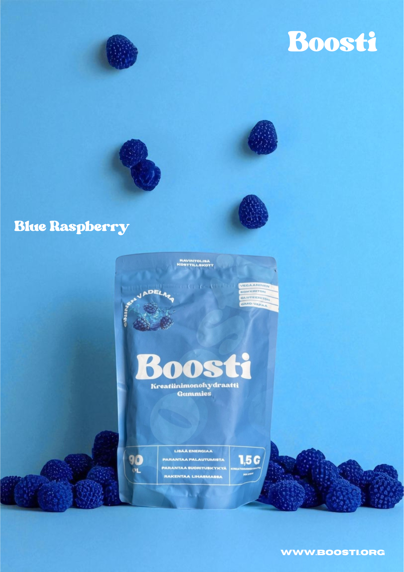 Boosti Kreatiini Monohydraatti Gummies BLUE RASPBERRY